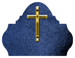 DARAY L 510 GD SH BL Gold Single Cross Shimmer Blue Background